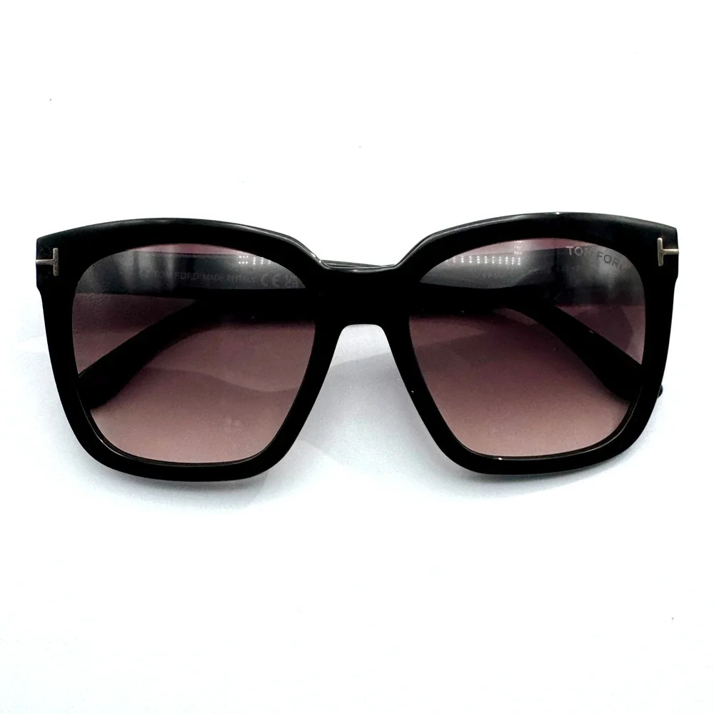 Tom Ford Sunglasses Amarra TF502 01T Black Butterfly Gradient Bordeaux Lens 55mm